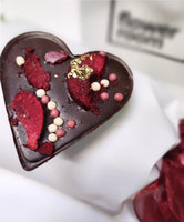 Single rose + House of Chocolate heart