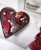 Single rose + House of Chocolate heart